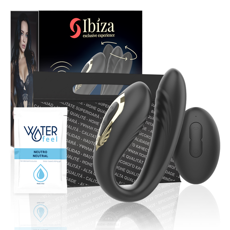 IBIZA - Wave Roterende Dobbeltvibrator med Fjernkontroll