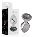 INTENSE - Aluminium Analplugg med Sort Glass M