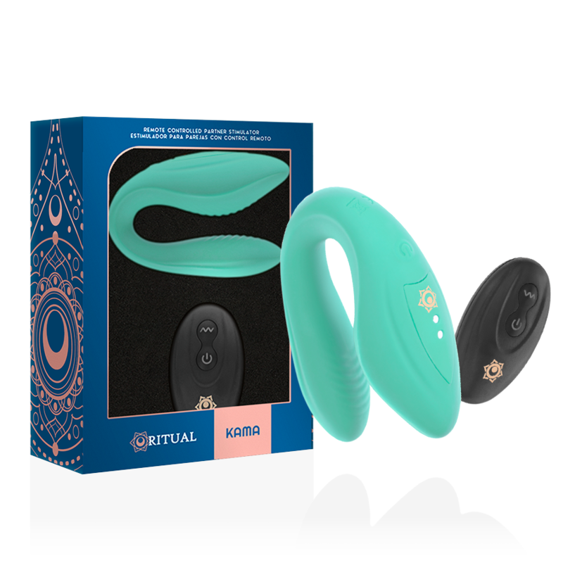 RITHUAL - Kama Parvibrator med fjernkontroll Aqua