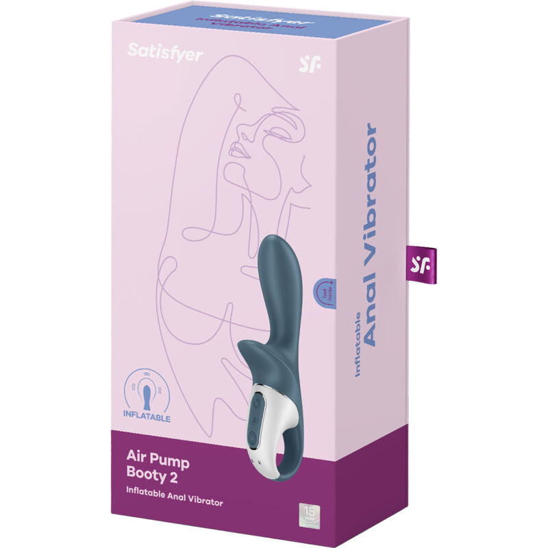 SATISFYER - Air Pump Booty 2 Oppblåsbar Analvibrator Mørkegrå