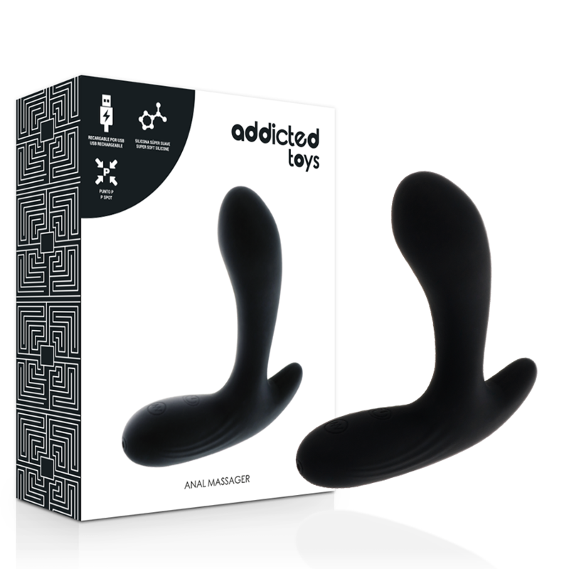 ADDICTED TOYS - Analmassasjeapparat Oppladbar Sort Vibrasjon