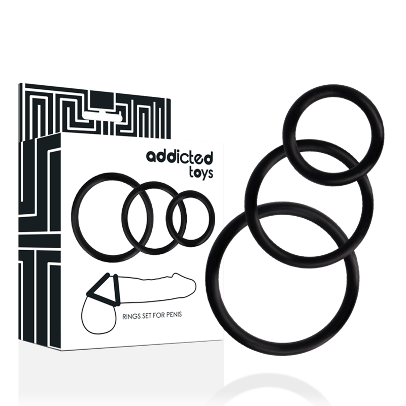ADDICTED TOYS - Penisringsett Sort