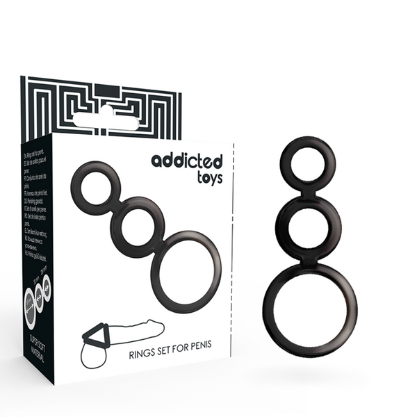 ADDICTED TOYS - Penisringsett Røykfarget