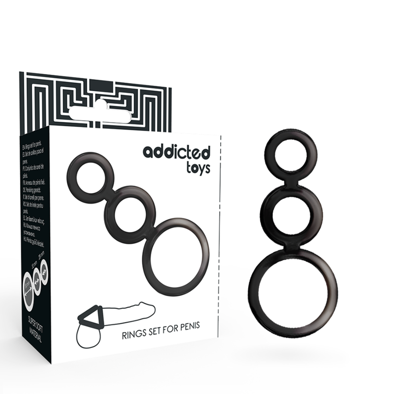 ADDICTED TOYS - Penisringsett Røykfarget