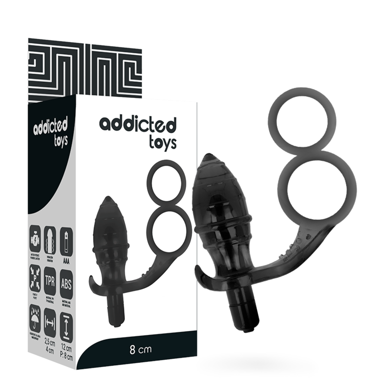 ADDICTED TOYS - Vibrerende analplugg med dobbel ring