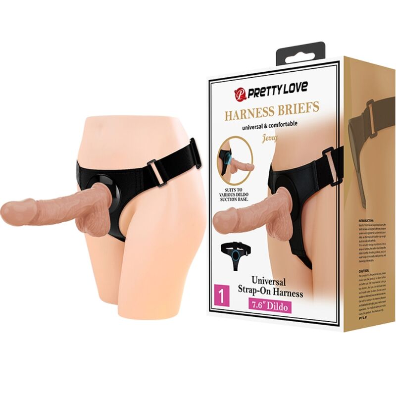 PRETTY LOVE - Jerry Strap-on-sett 21,8 cm