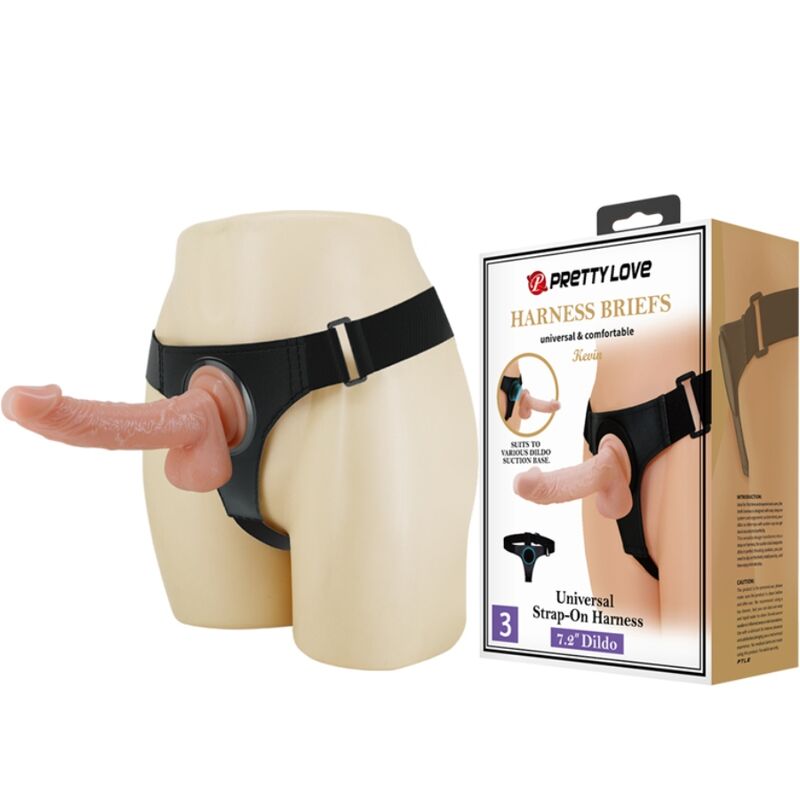 PRETTY LOVE - Kevin Strap-on-sett 19 cm