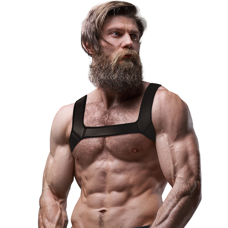 FETISH SUBMISSIVE ATTITUDE - Brystharness i Neopren for Menn Str.