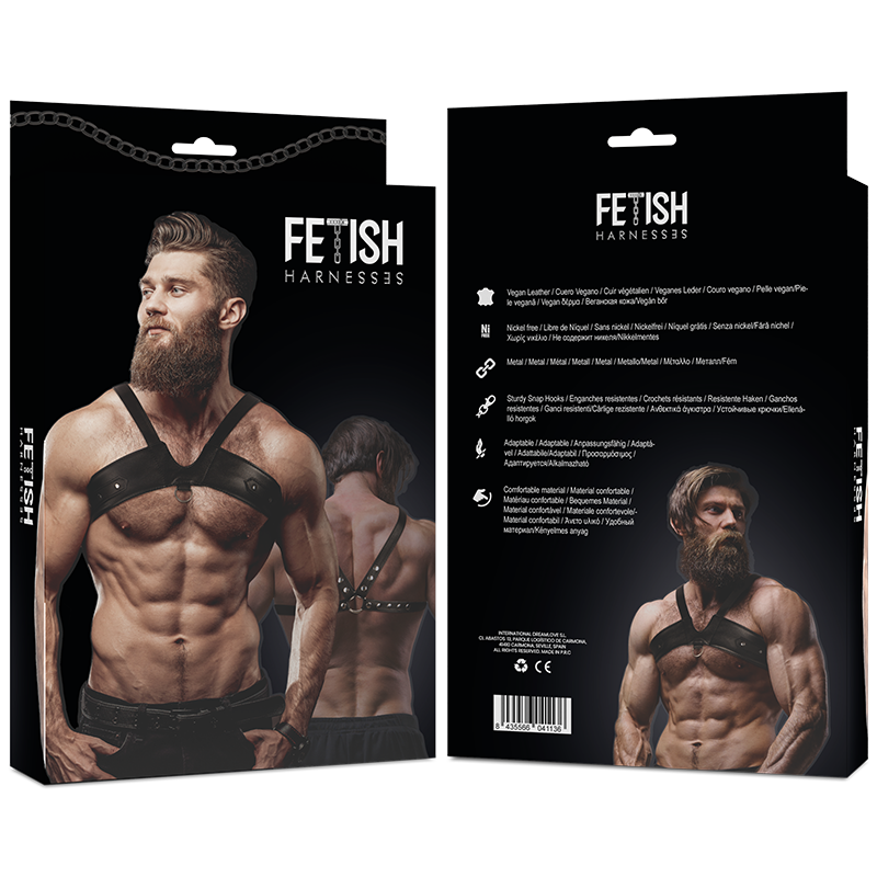 FETISH SUBMISSIVE ATTITUDE - Brigade Brystharness i Økoskinn for Menn