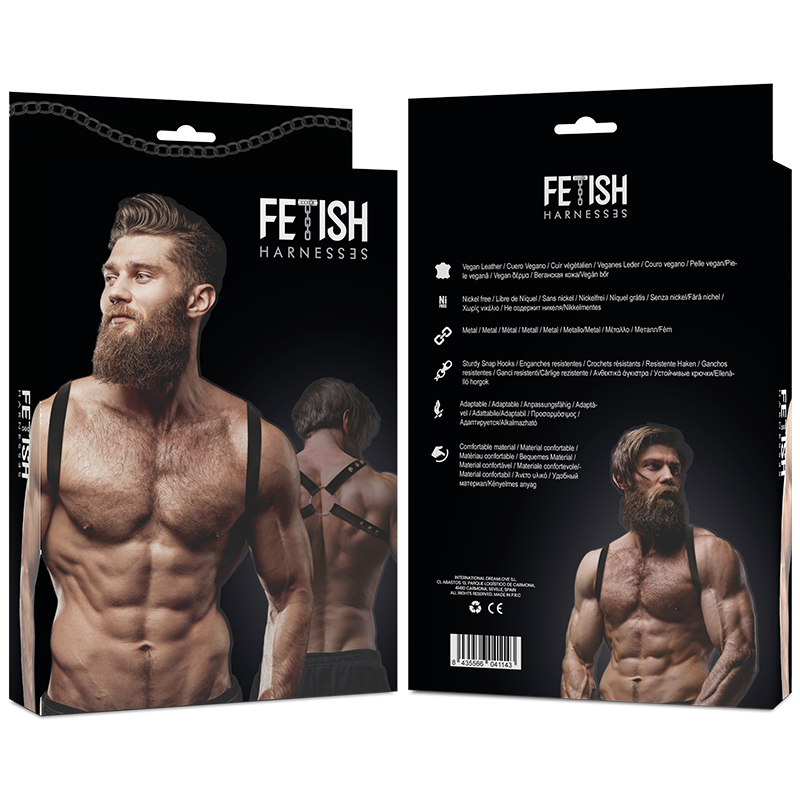 FETISH SUBMISSIVE ATTITUDE - Rygg-harness i Økoskinn for Menn