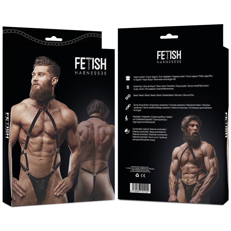 FETISH SUBMISSIVE ATTITUDE - Jockstrap-harness i øko-skinn til menn