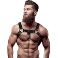 FETISH SUBMISSIVE ATTITUDE - Brystharness i Økoskinn for Menn