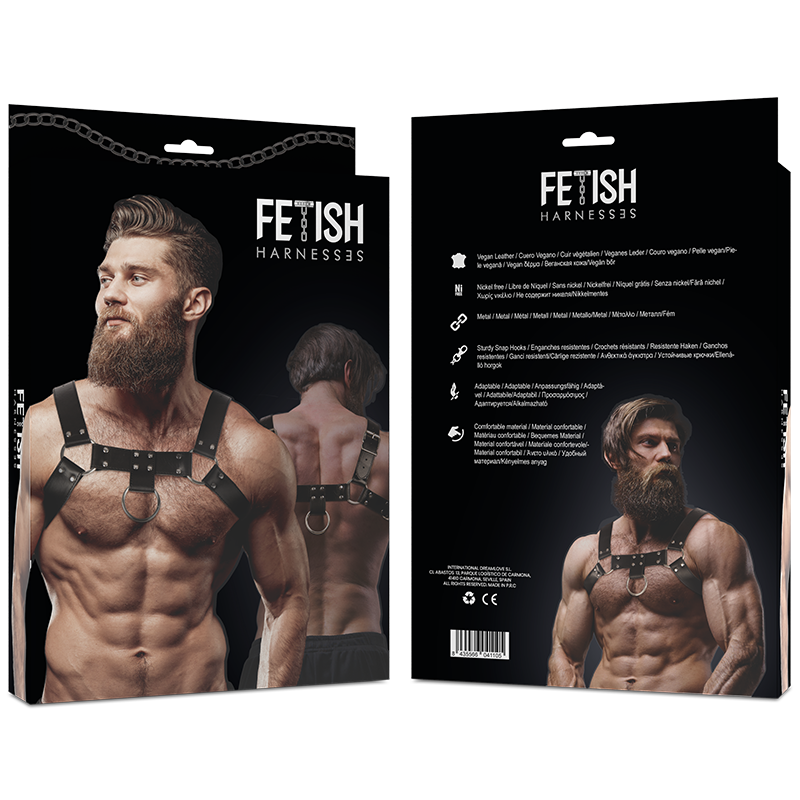 FETISH SUBMISSIVE ATTITUDE - Brystharness i Økoskinn for Menn