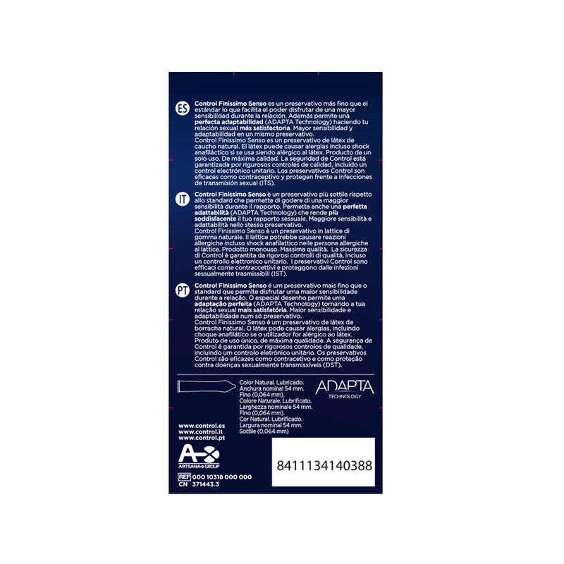 CONTROL - Adapta Senso Tynne Kondomer 12 stk