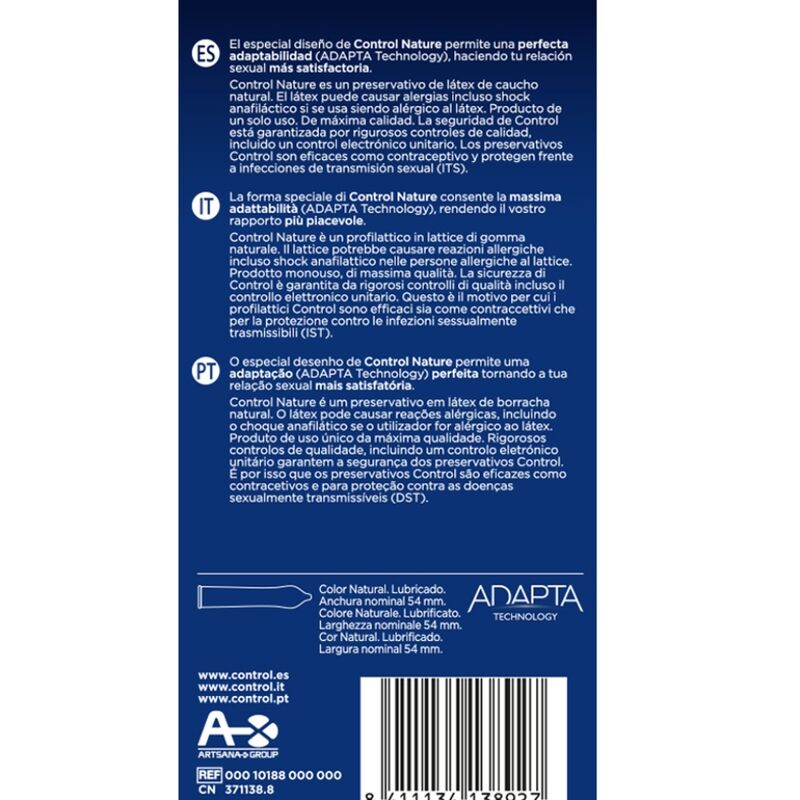 CONTROL - Adapta Nature Standard Kondomer 6 stk