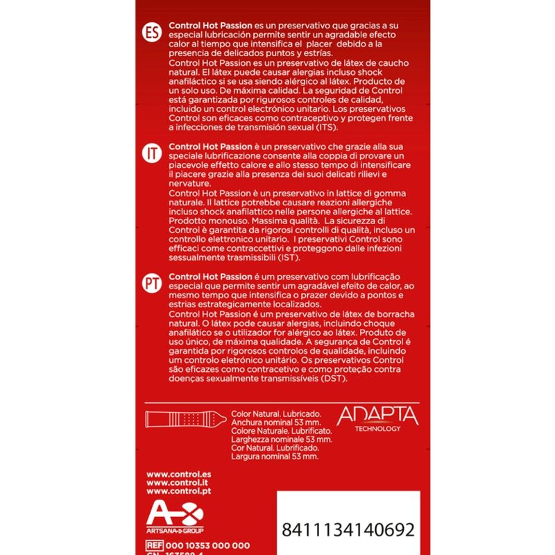 CONTROL - Hot Passion Warming Standard Kondomer 10 stk