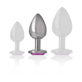 INTENSE - Aluminium Analplugg med hjertekrystall Rosa M