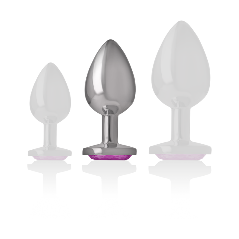 INTENSE - Aluminium Analplugg med hjertekrystall Rosa M