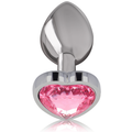 INTENSE - Aluminium Analplugg med hjertekrystall Rosa M