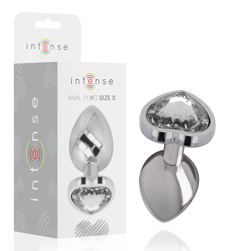 INTENSE - Aluminium Analplugg med Hvitt Hjerte S