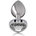 INTENSE - Aluminium Analplugg med Hvitt Hjerte S