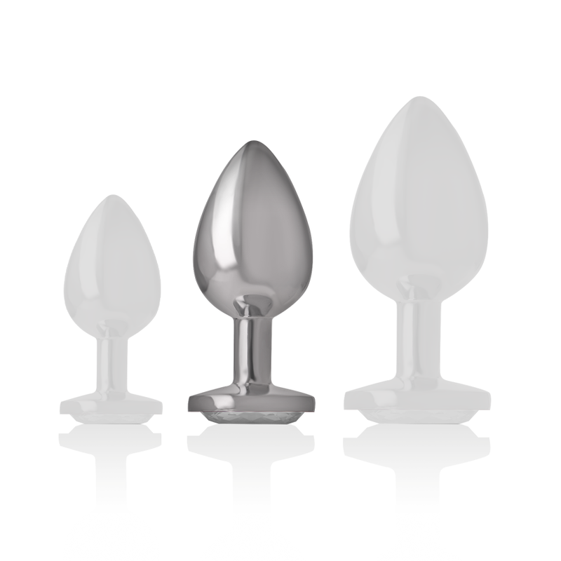 INTENSE - Aluminium Analplugg med Hvitt Hjerte M