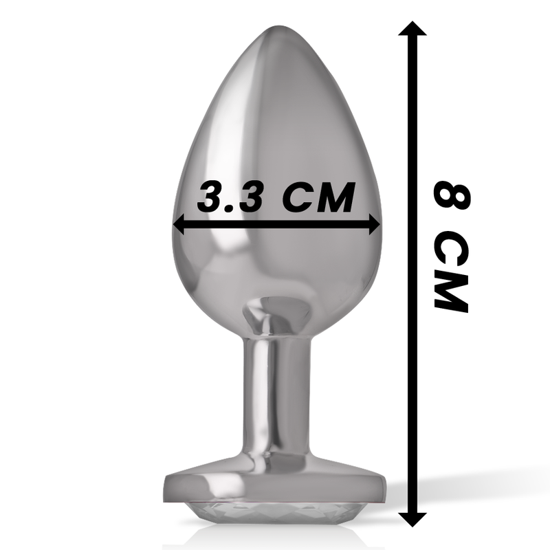 INTENSE - Aluminium Analplugg med Hvitt Hjerte M