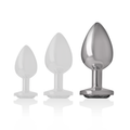 INTENSE - Aluminium Analplugg med Hvitt Hjerte L