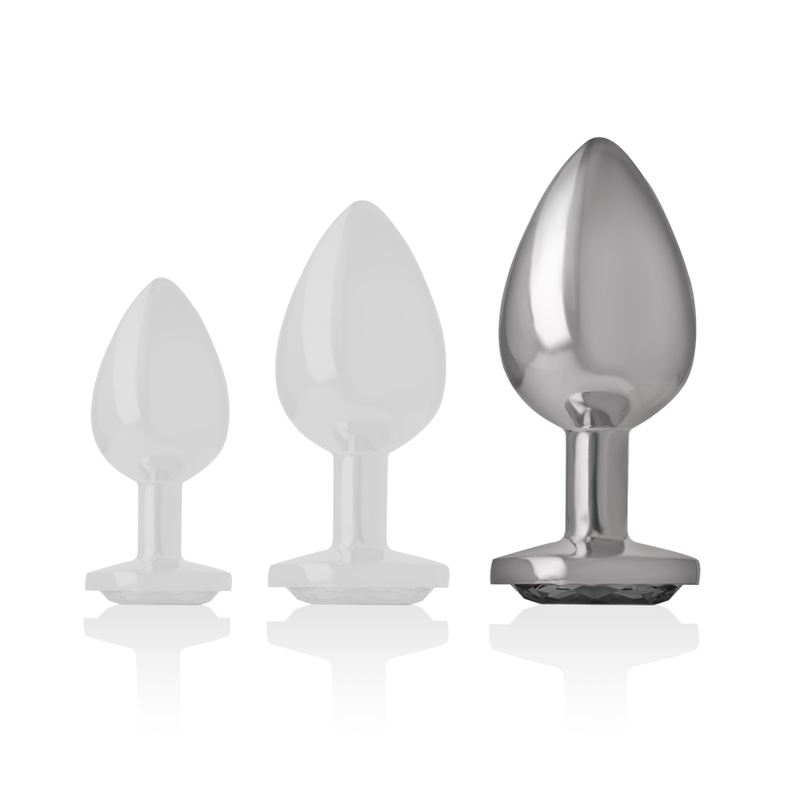 INTENSE - Aluminium Analplugg med Hvitt Hjerte L
