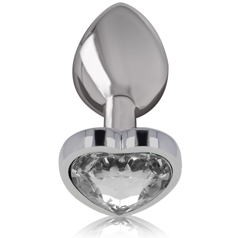 INTENSE - Aluminium Analplugg med Hvitt Hjerte L