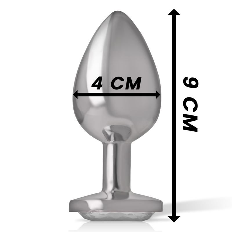 INTENSE - Aluminium Analplugg med Hvitt Hjerte L