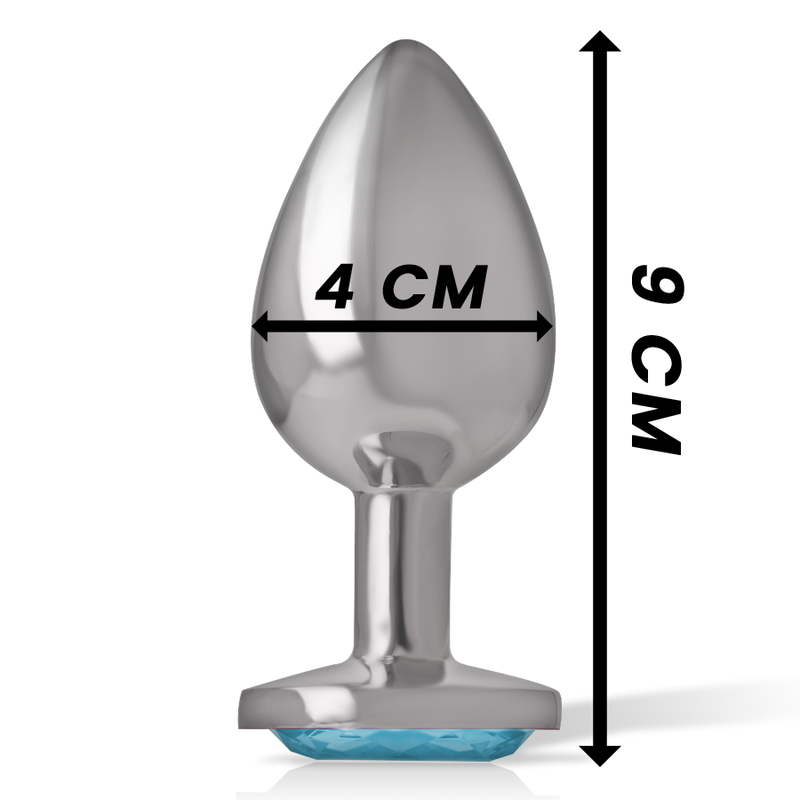 INTENSE - Aluminium Analplugg med Blått Hjerte L