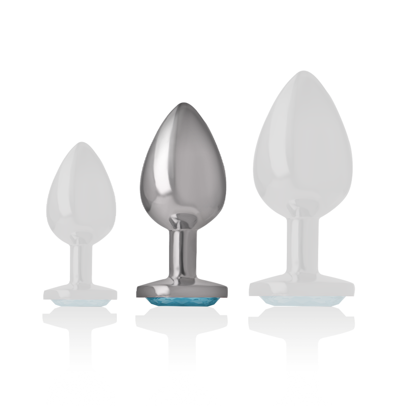 INTENSE - Aluminium Analplugg med Blått Hjerte M