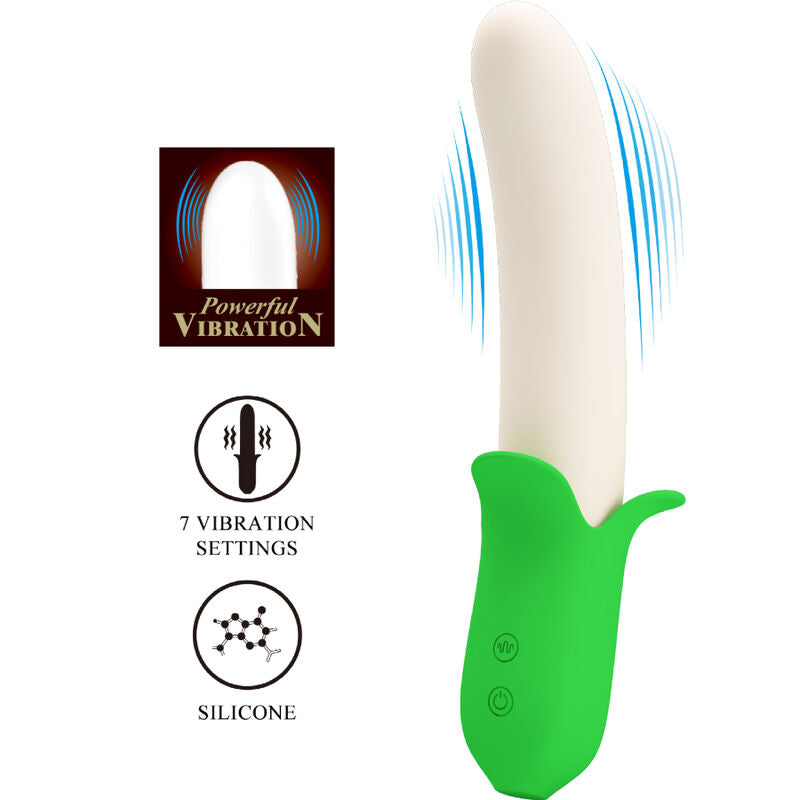 PRETTY LOVE - Banana Knight Silikonvibrator Lysegrønn
