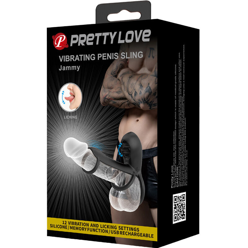 PRETTY LOVE - Jammy Vibrerende penissleeve med tunge