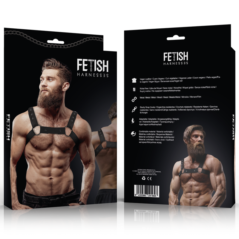 FETISH SUBMISSIVE ATTITUDE - Justerbart Sports-brystharness i Neopren for Menn