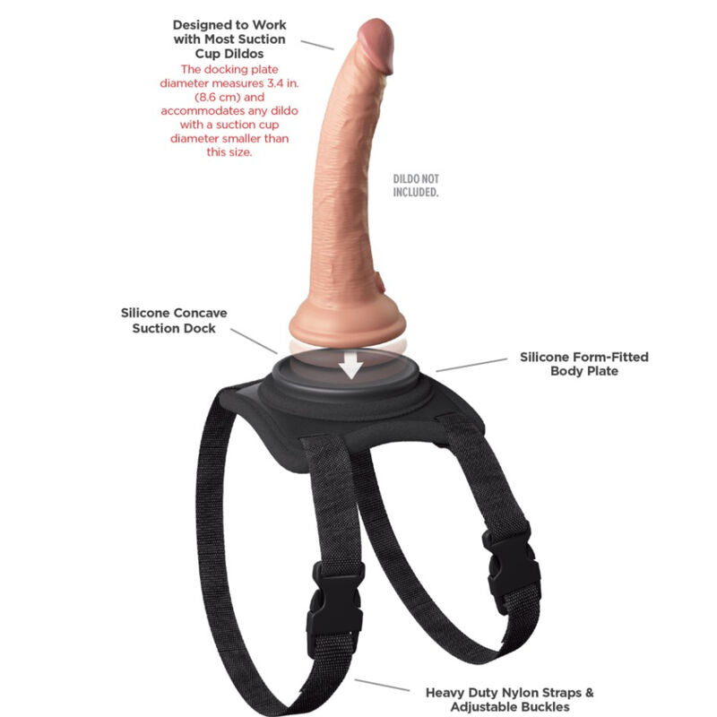PIPEDREAM - Body Dock Lap Strap Strap-on-sele med sugekopp