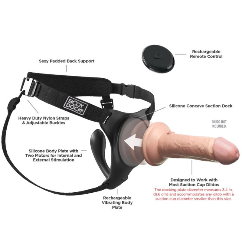 PIPEDREAM - Body Dock G-Spot Pro Strap-on-sele med vibrasjon