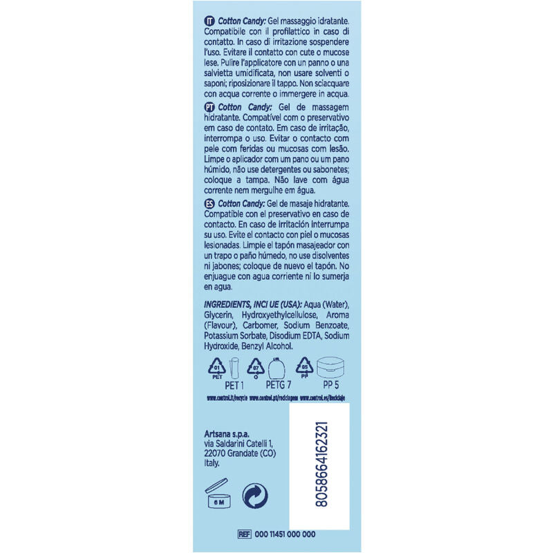 CONTROL - Massasjegel 3-i-1 Sukkerspinn 200 ml