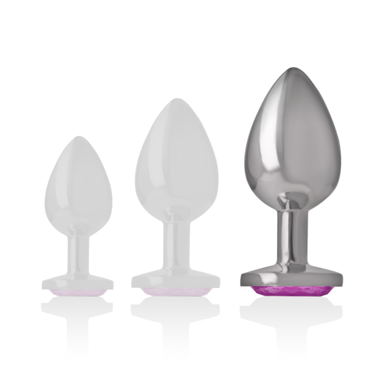 INTENSE - Aluminium Analplugg med krystall Rosa L
