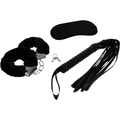 INTENSE - Fetish Erotic Playset 1 med håndjern, øyemaske og flogger