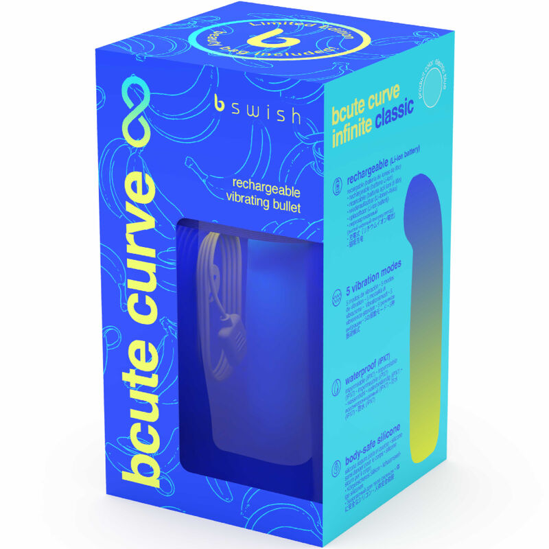 B SWISH - Bcute Curve Infinite Classic Oppladbar Vibrator Blå (Limited Edition)