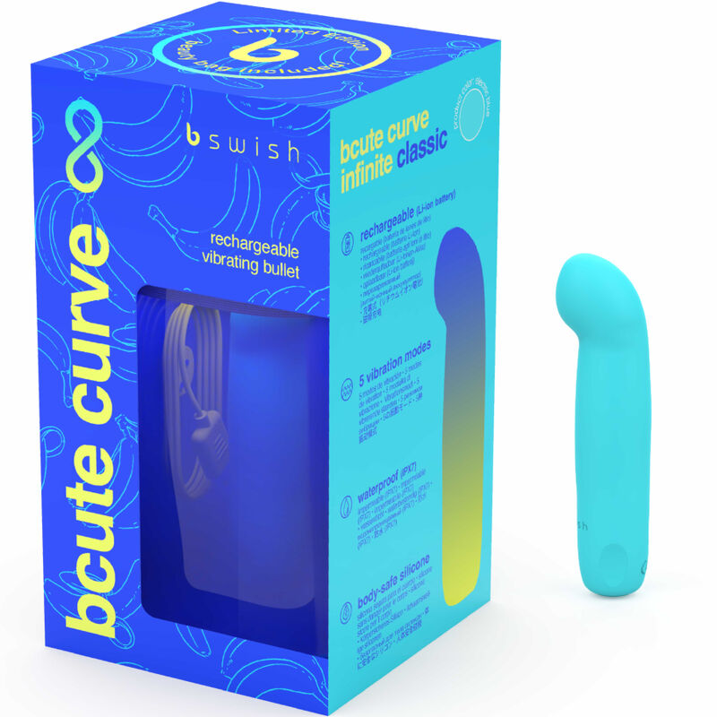 B SWISH - Bcute Curve Infinite Classic Oppladbar Vibrator Blå (Limited Edition)