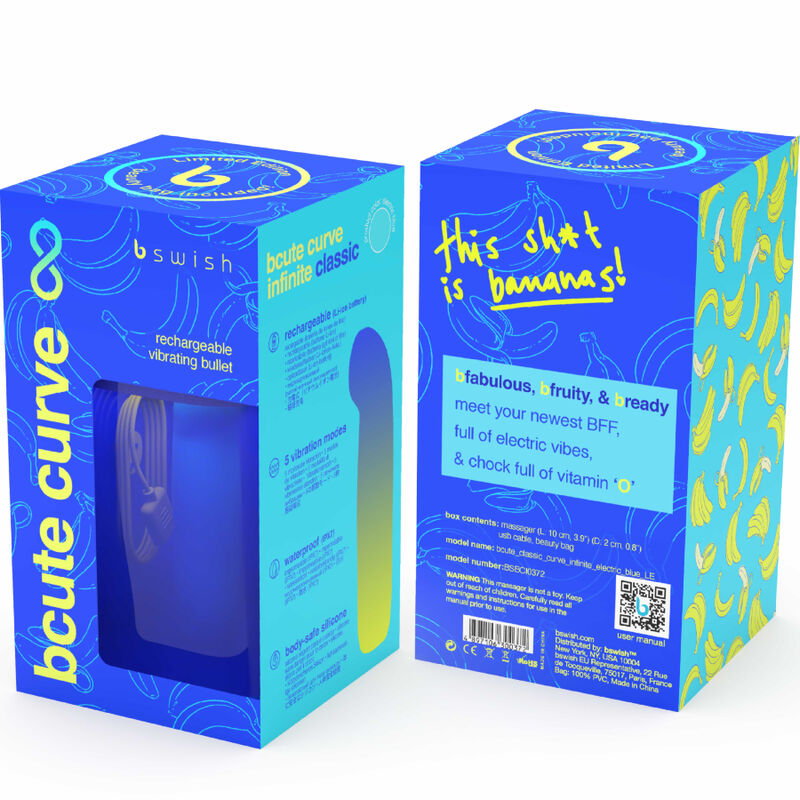 B SWISH - Bcute Curve Infinite Classic Oppladbar Vibrator Blå (Limited Edition)