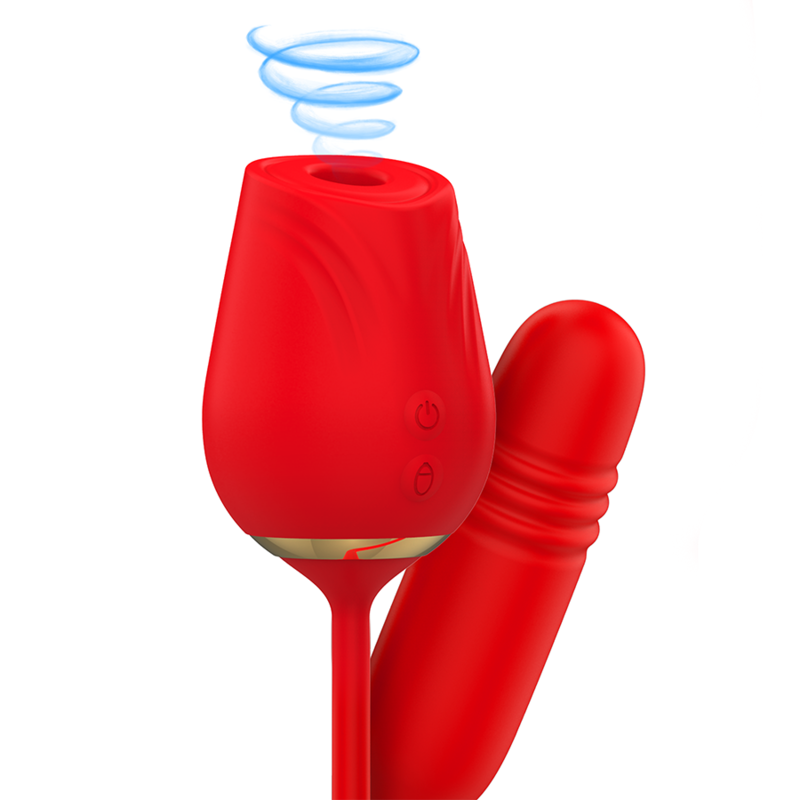 MIA - Amalfi Dobbel Massasjestav med Suging & Opp-og-ned Analstimulering