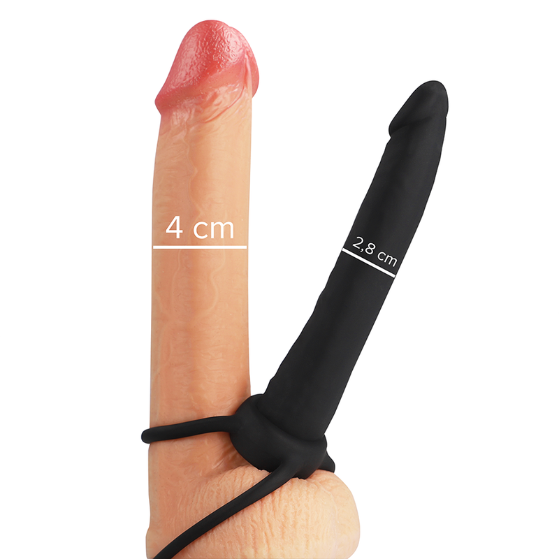 MYTHOLOGY - Cobi Onyx Analdildo med Penis- og Testikkelring Sort 13,5 cm