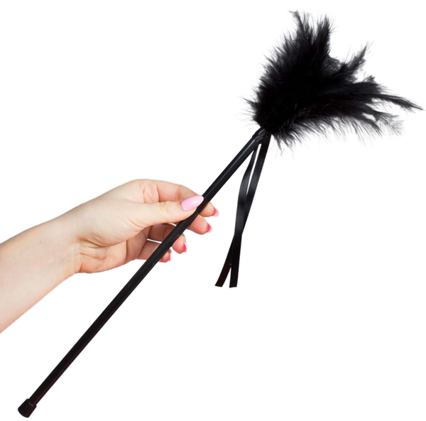 SECRETPLAY - Fjær-tickler Sort 40 cm