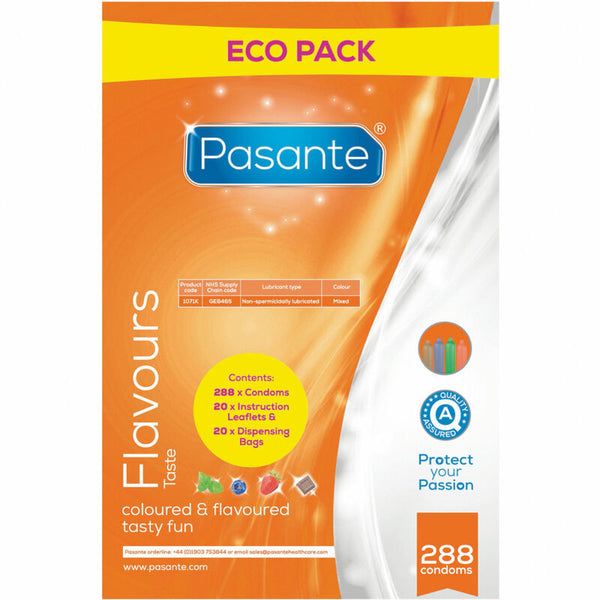 PASANTE - Eco Flavors Kondomer med Smak 288 stk