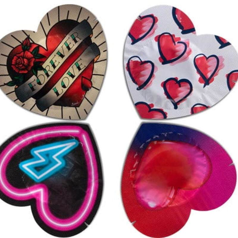 PASANTE - Red Heart Shape Kondomer Storpakning 144 stk