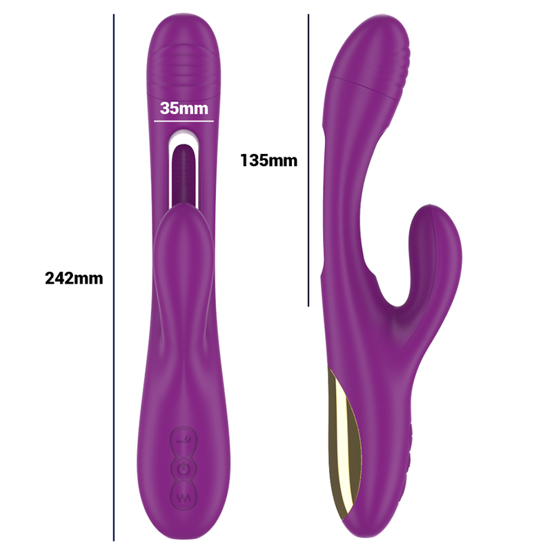 INTENSE - Apolo Oppladbar Multifunksjonsvibrator med Oscillerende Tunge
